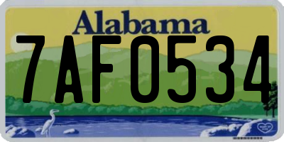 AL license plate 7AF0534