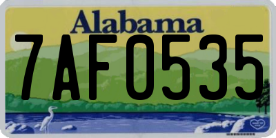 AL license plate 7AF0535