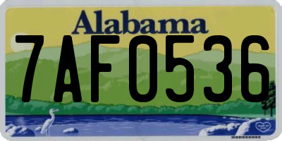 AL license plate 7AF0536