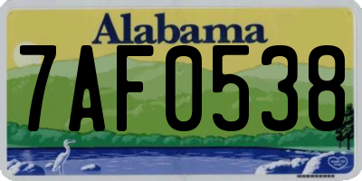 AL license plate 7AF0538