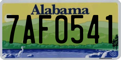 AL license plate 7AF0541