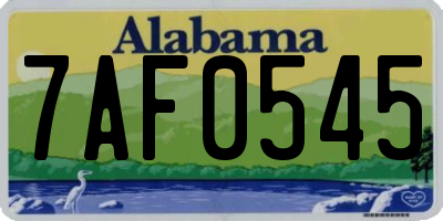 AL license plate 7AF0545