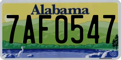 AL license plate 7AF0547