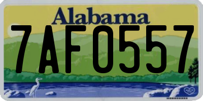 AL license plate 7AF0557