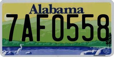 AL license plate 7AF0558