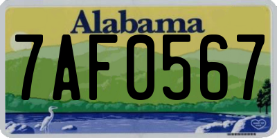 AL license plate 7AF0567