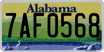 AL license plate 7AF0568