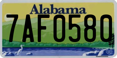 AL license plate 7AF0580