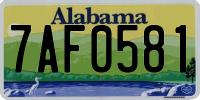 AL license plate 7AF0581