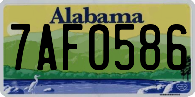 AL license plate 7AF0586