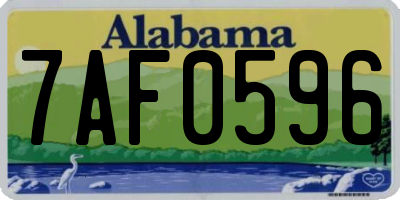 AL license plate 7AF0596