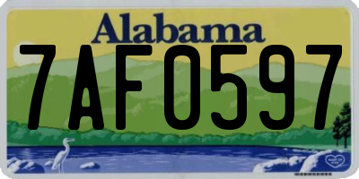 AL license plate 7AF0597