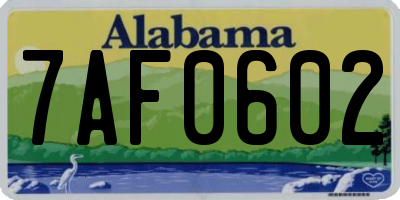 AL license plate 7AF0602