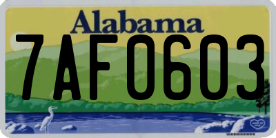 AL license plate 7AF0603