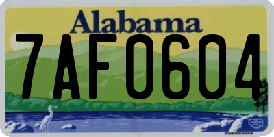 AL license plate 7AF0604
