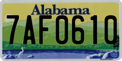 AL license plate 7AF0610