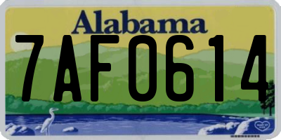 AL license plate 7AF0614