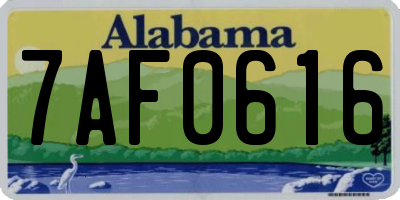 AL license plate 7AF0616