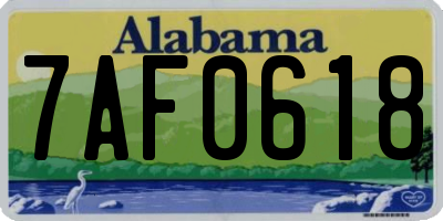 AL license plate 7AF0618