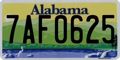 AL license plate 7AF0625