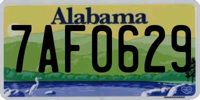 AL license plate 7AF0629