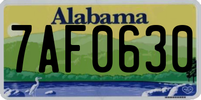 AL license plate 7AF0630