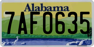 AL license plate 7AF0635