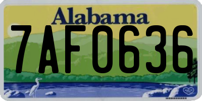 AL license plate 7AF0636