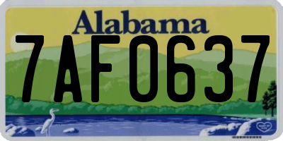 AL license plate 7AF0637