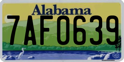 AL license plate 7AF0639
