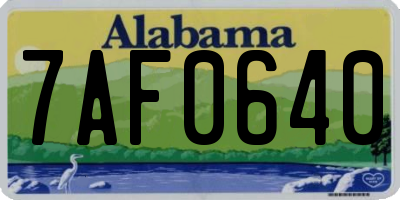 AL license plate 7AF0640