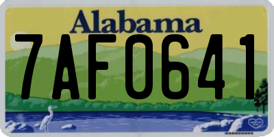 AL license plate 7AF0641