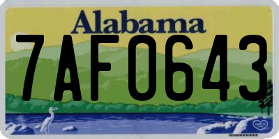 AL license plate 7AF0643