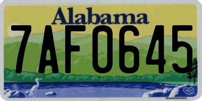AL license plate 7AF0645