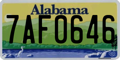 AL license plate 7AF0646