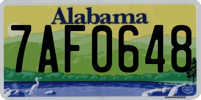 AL license plate 7AF0648