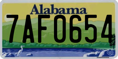 AL license plate 7AF0654