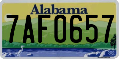 AL license plate 7AF0657