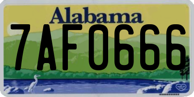 AL license plate 7AF0666