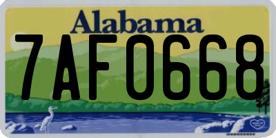 AL license plate 7AF0668