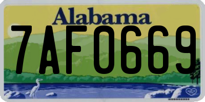 AL license plate 7AF0669