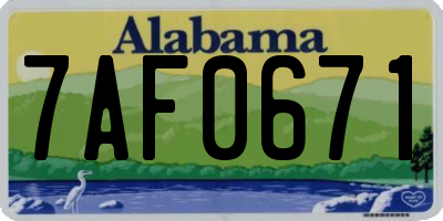 AL license plate 7AF0671