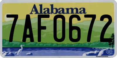 AL license plate 7AF0672