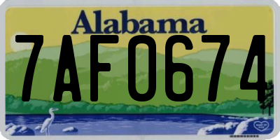 AL license plate 7AF0674