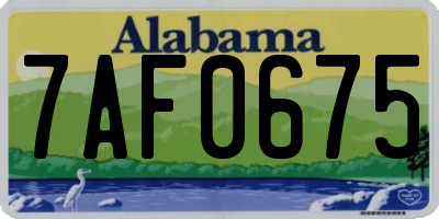 AL license plate 7AF0675