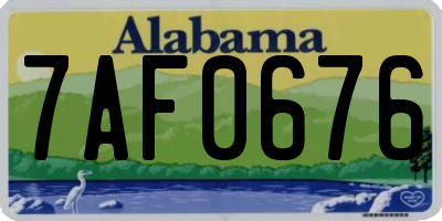 AL license plate 7AF0676