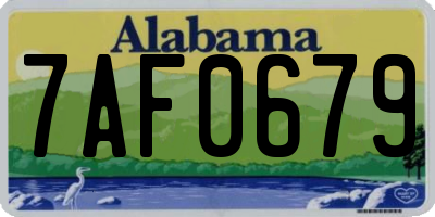 AL license plate 7AF0679