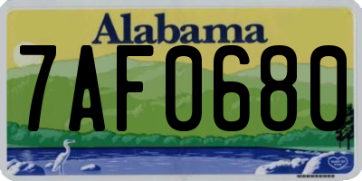 AL license plate 7AF0680