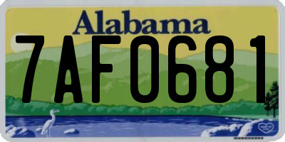 AL license plate 7AF0681