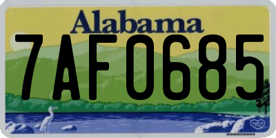 AL license plate 7AF0685